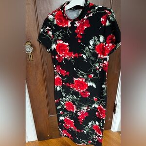 SHEIN floral bodycon dress large
